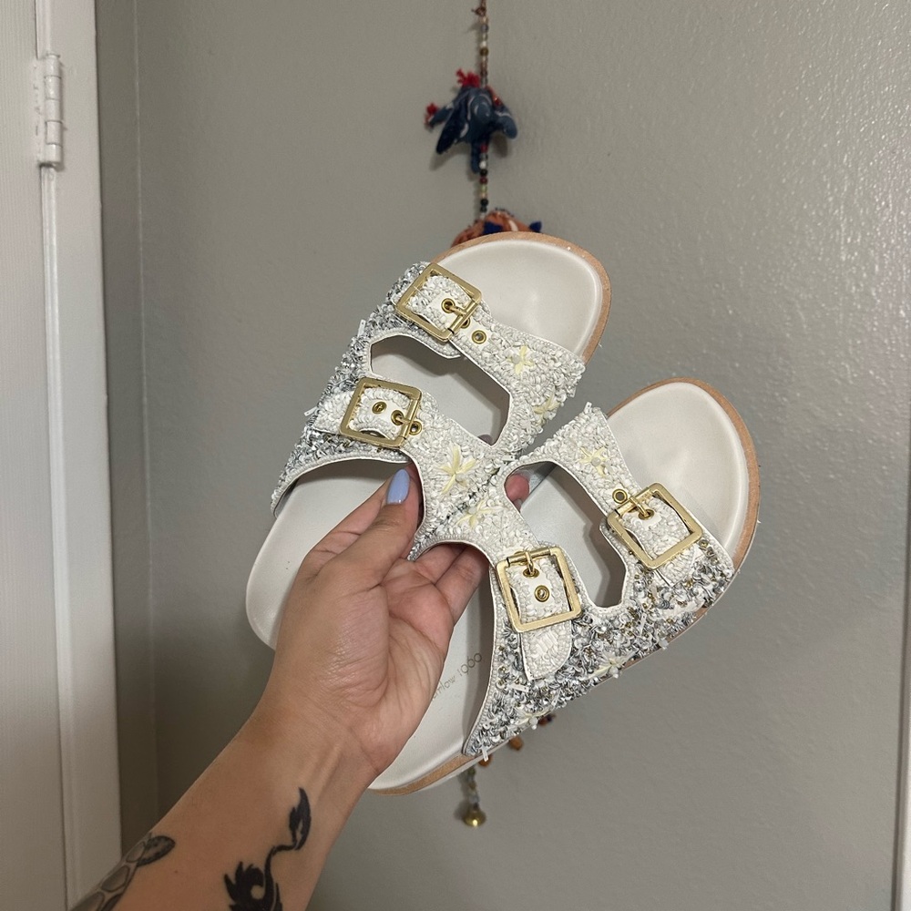 Beaded Bridal Buckle Sandals